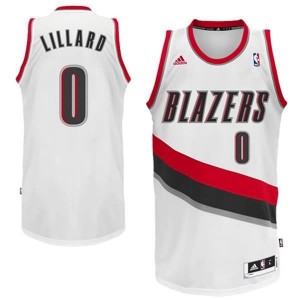 Canotte Rivoluzione 30 Lillard,Portland Trail Blazers Bianco