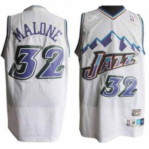 Canotte retro Malone,Utah Jazz Bianco