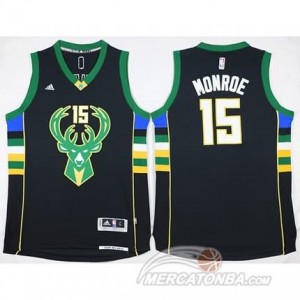 Canotte Monroe,Milwaukee Bucks Nero