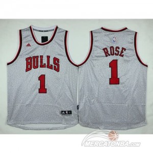 Canotte NBA Moda Bulls Rose Grigio