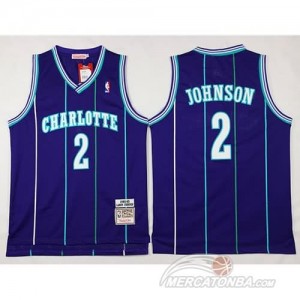 Canotte Retro Charlotte Johnson,New Orleans Hornets Porpora