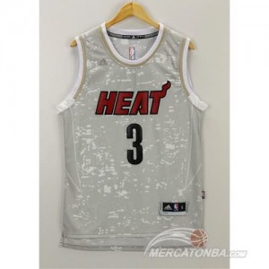 Canotte NBA Luces Heat Wade Grigio