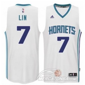 Canotte Retro Lin,New Orleans Hornets Bianco