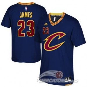 Canotte NBA Manga Corta Cavaliers James Blu