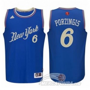 Canotte Porzingis Christmas,New York Knicks Blu