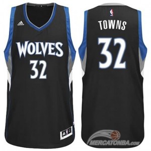 Canotte Towns,Minnesota Timberwolves Nero