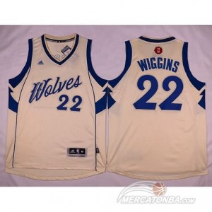 Canotte Wiggins Christmas,Minnesota Timberwolves Bianco