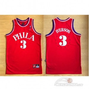 Canotte retro Allen iverson,Philadelphia 76ers Rosso